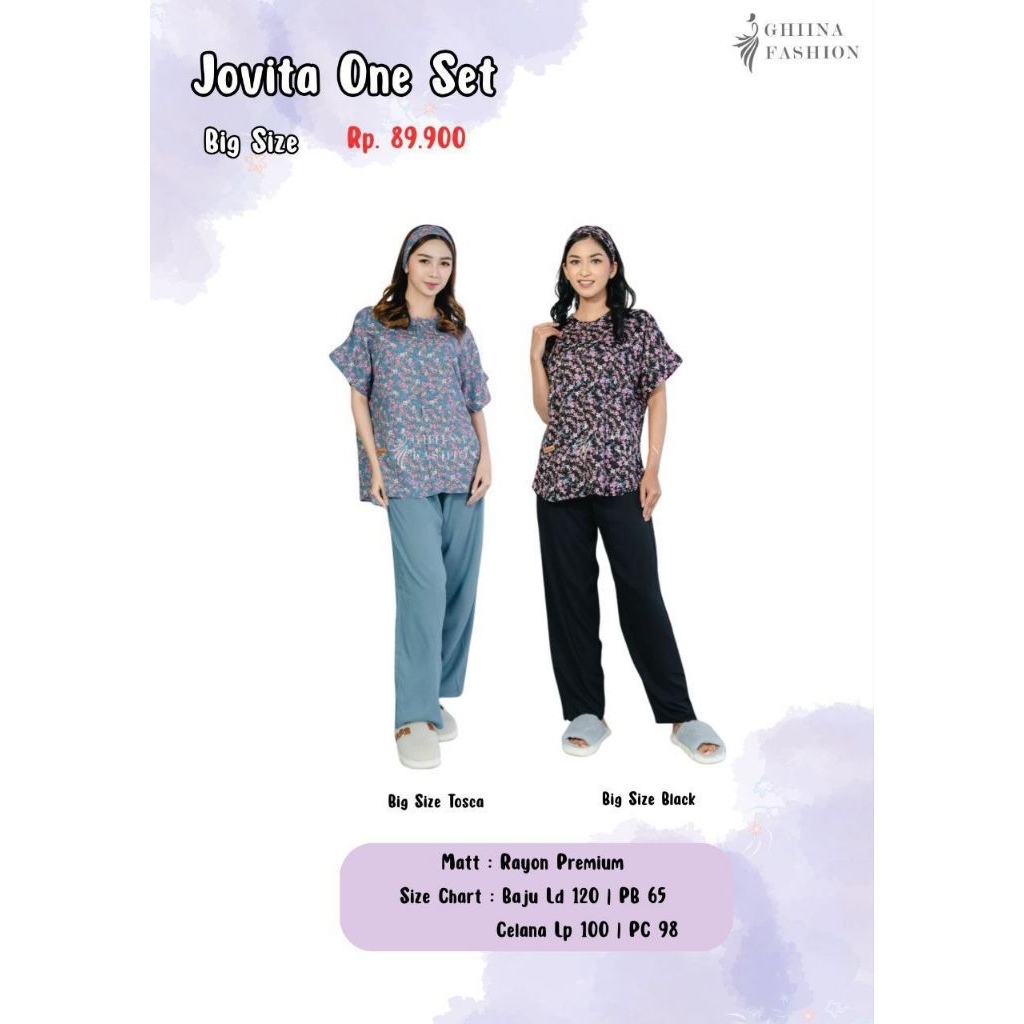 Jovita one set Mom | one set ghina fashion one set motif one set polos baju atas bawah baju atasan c