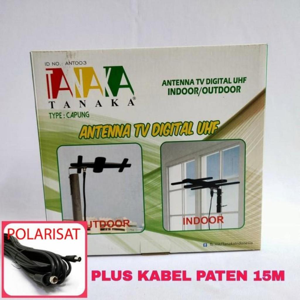 antena capung tanaka + 15m polarisat TV DIGITAL MODEL HIGH GAIN