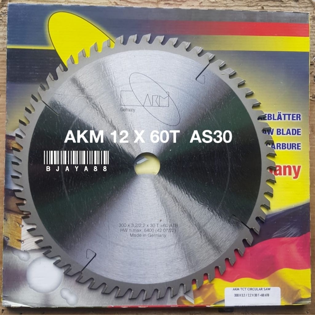 AKM PISAU GERGAJI CIRCULAR SAW BLADE 12" X 60T GIGI AKM GERMANY
