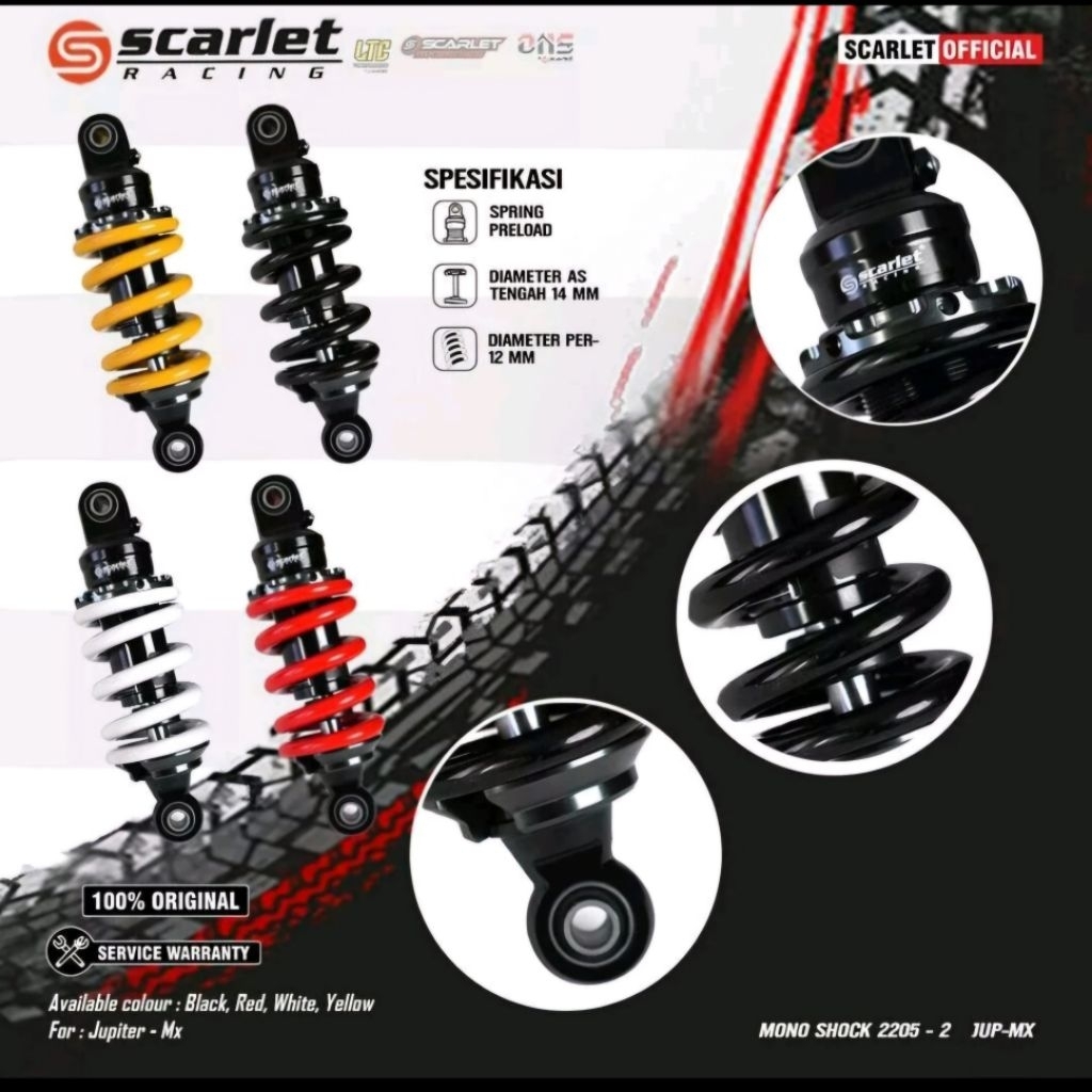Shockbreaker Monoshock Scarlet 205MM   Untuk Motor jupiter MX MX New MX King