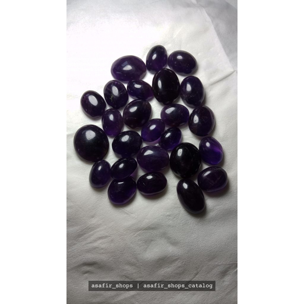 Lepasan Batu Natural Kecubung Wulung Serat Spesial Kualitas Super Siap Naik Ring