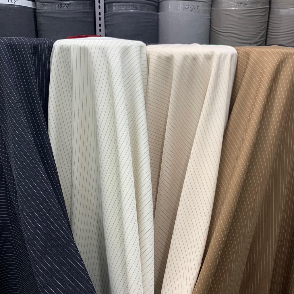 Bahan Kain Semi Woll / Bahan Semi Wool Salur / Bahan Kain Semi Woll Salur