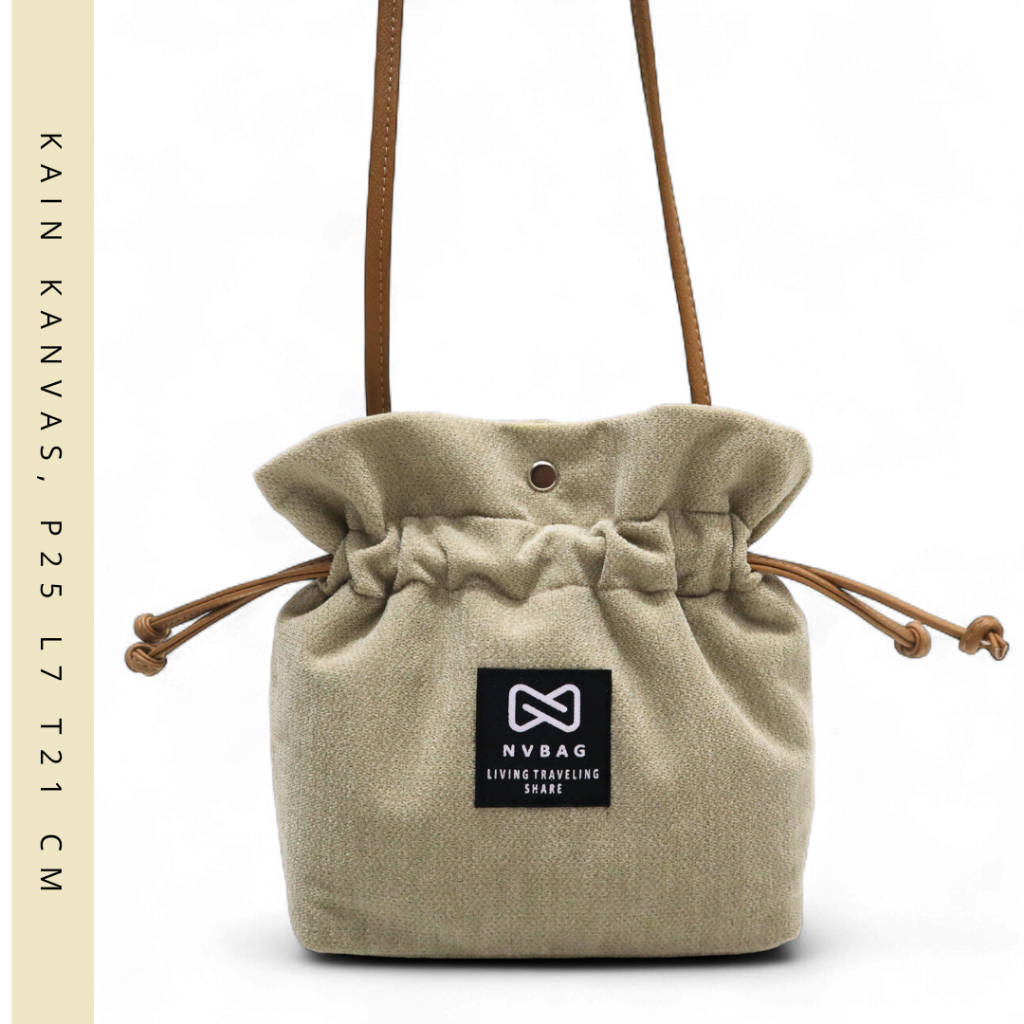 Tas Slingbag Mini Serut Tali Panjang Slempang Cewek Simpel Minimalis Murah COD Semarang Buat Lebaran