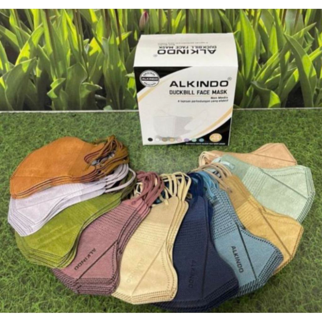 Mix Masker Duckbill 4 Ply Isi 50 Pcs Warna-warni ALKINDO Tebal