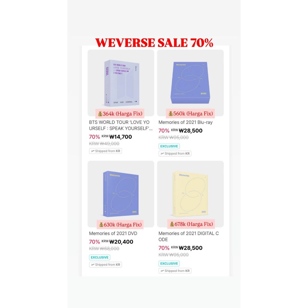 [PO] DVD Love Yourself Speak Yourself Final DVD BTS SY LY BTS MOVIE WEEKS EVENT