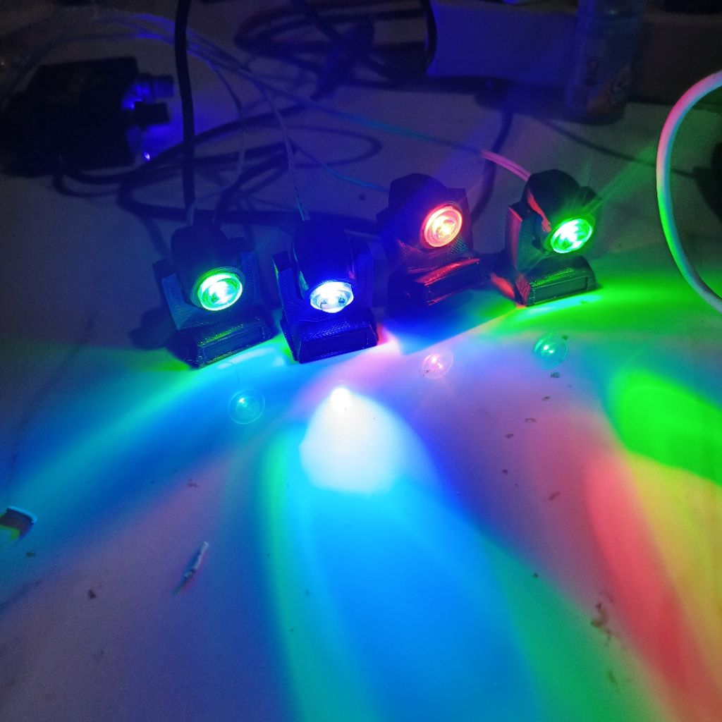 lampu beam miniatur/lampu sorot RGB + wadah batre harga/3 pcs cocok untuk sound miniatur