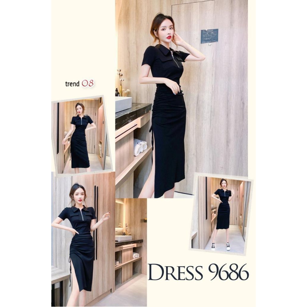 DRESS KAOS WANITA BELAH SAMPING SERUT