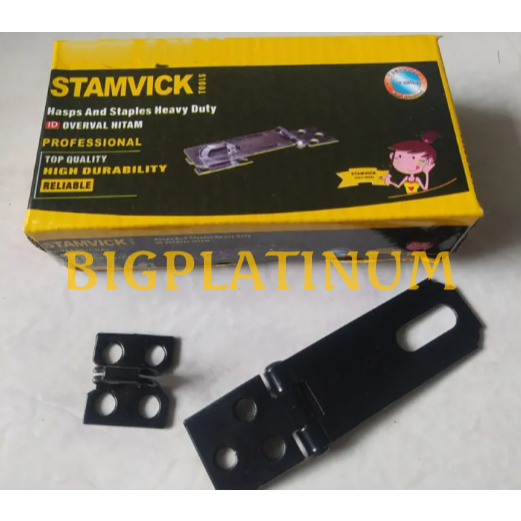 Overpal Hitam Stamvick 3"Inch | Engsel Gembok Kunci Tebal | Cantelan Cantolan Engsel Gembok TEBAL Hi