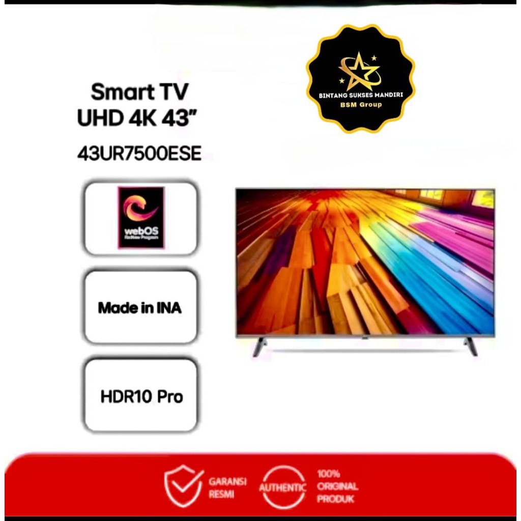 LG TV 43 Inch 43UR7500ESE | Smart TV | AI ThinQ | HDR 10