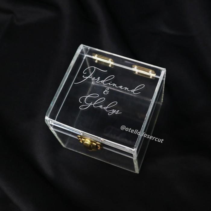 Custom Ukuran | Kotak Cincin Akrilik Ring Box Acrylic Tempat Cincin