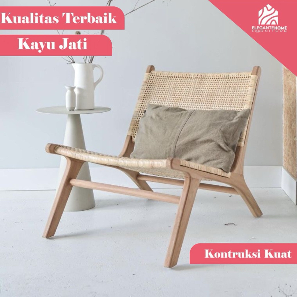 kursi malas rotan, kursi santai rotan, kursi cafe, kursi rotan asli, kursi rotan