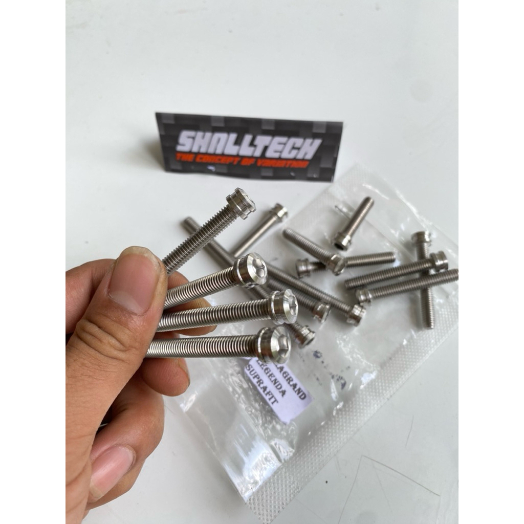 Baut bak kalter blok mesin astrea Grand Legenda custom asli stenlis anti karat