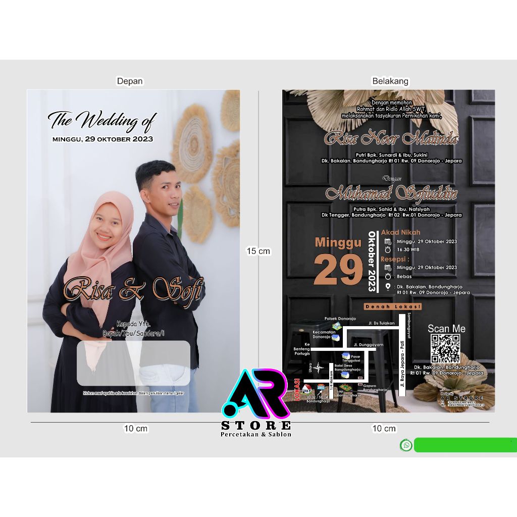 UNDANGAN PERNIKAHAN CUSTOM GLOSSY ELEGANT FULL COLOUR