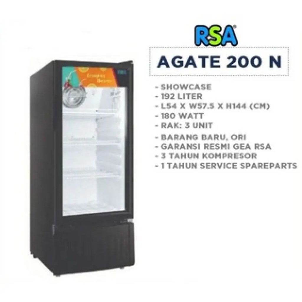 SHOWCASE 1 PINTU RSA AGATE 200 3 RAK