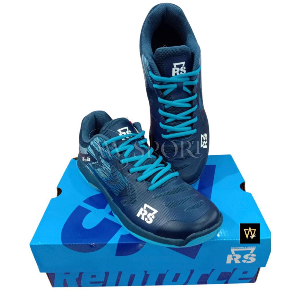 Sepatu Badminton RS JF Ltd 6 Biru Tua Original Bulu Tangkis