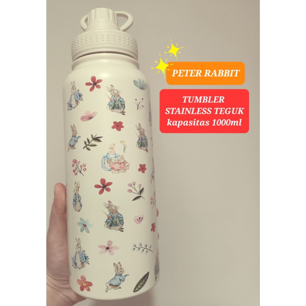 tumbler stainless 1000ml karakter peter rabbit botol minum stainless peter rabbit botol minum teguk 