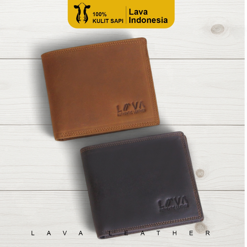 Dompet Kulit Pria Dompet Lipat Lava Aska Wallet Kulit Sapi Crazy Horse