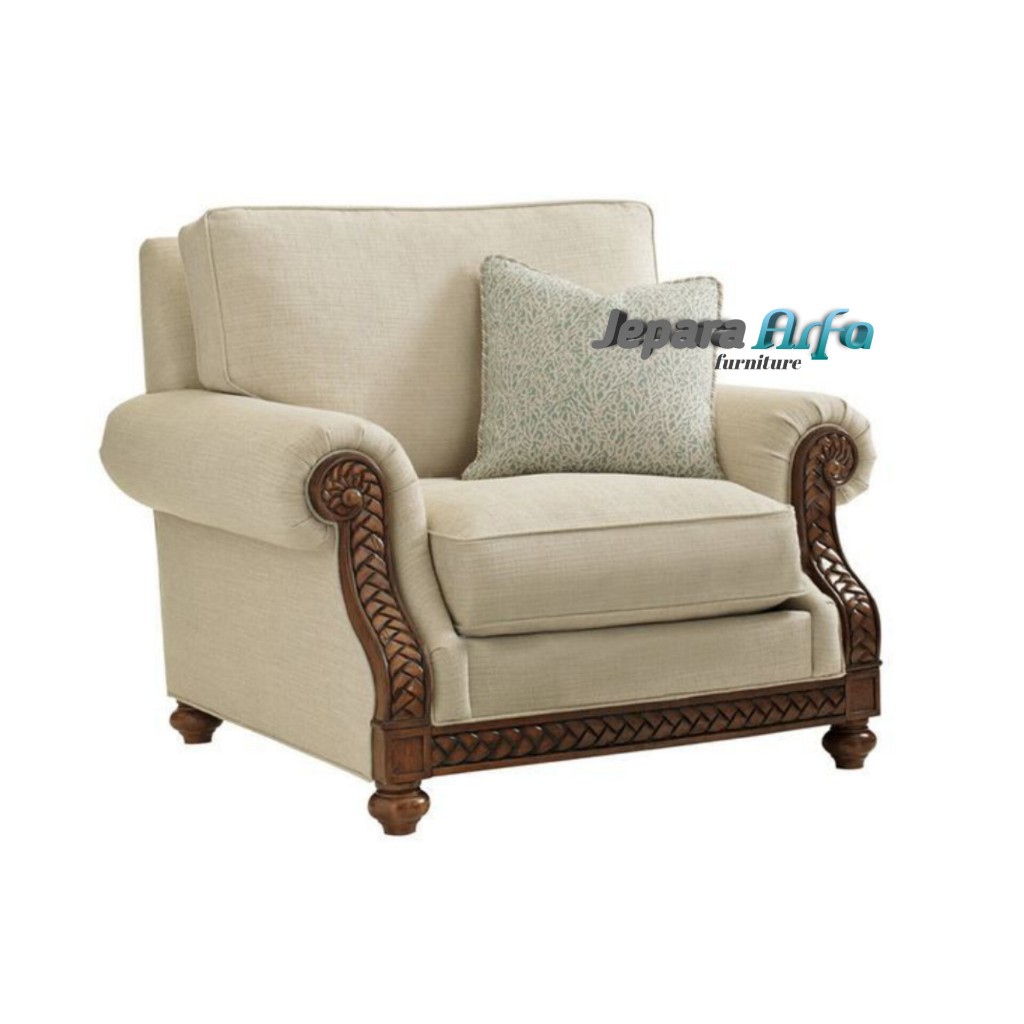 single sofa tamu jati klasik minimalis/sofa santai/sofa keluarga