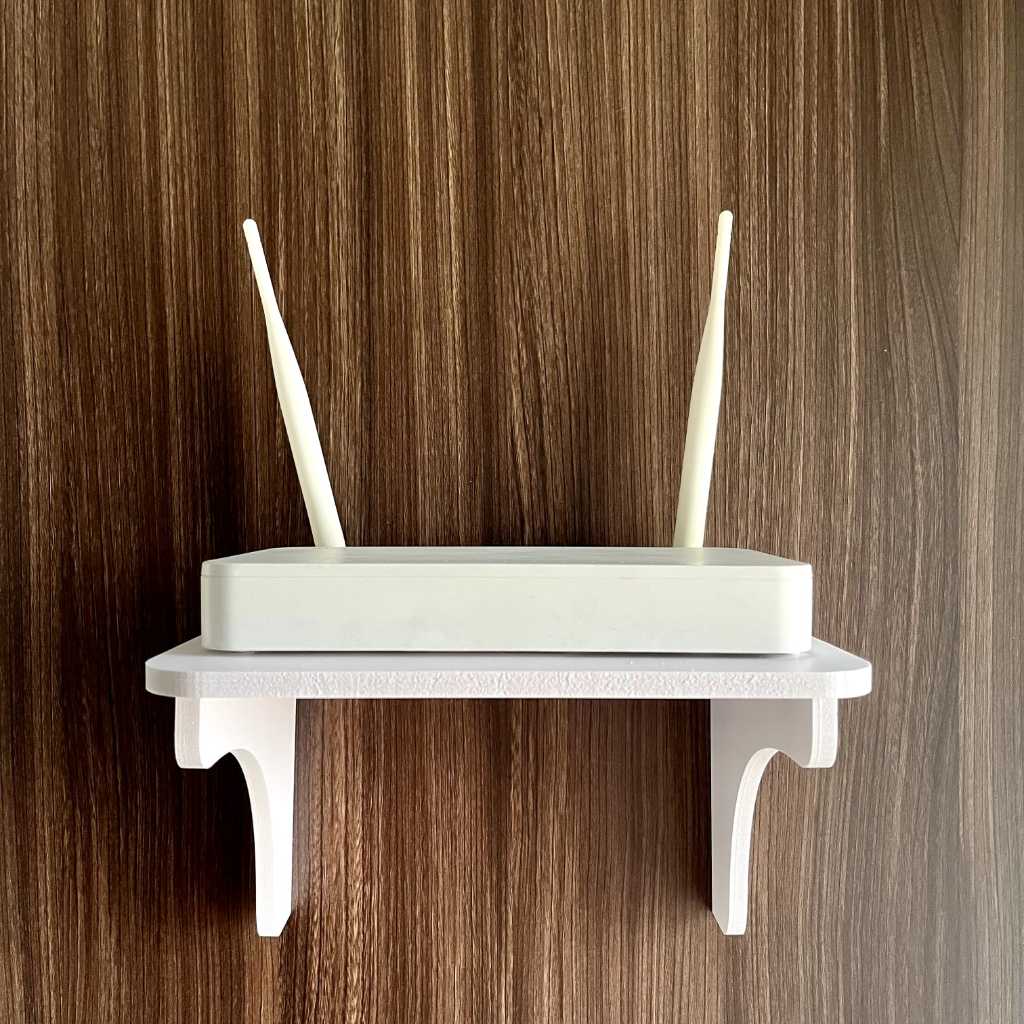 Rak Gantung Perangkat Elektronik Single Bahan WPC untuk Modem dan Router