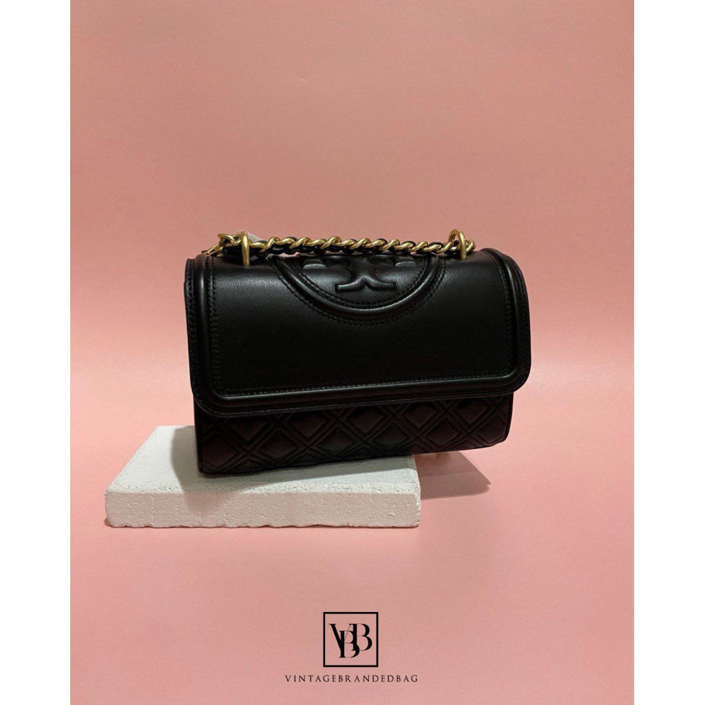 ORIGINAL | TB Fleming Small Convertible Shoulder Bag Black GHW