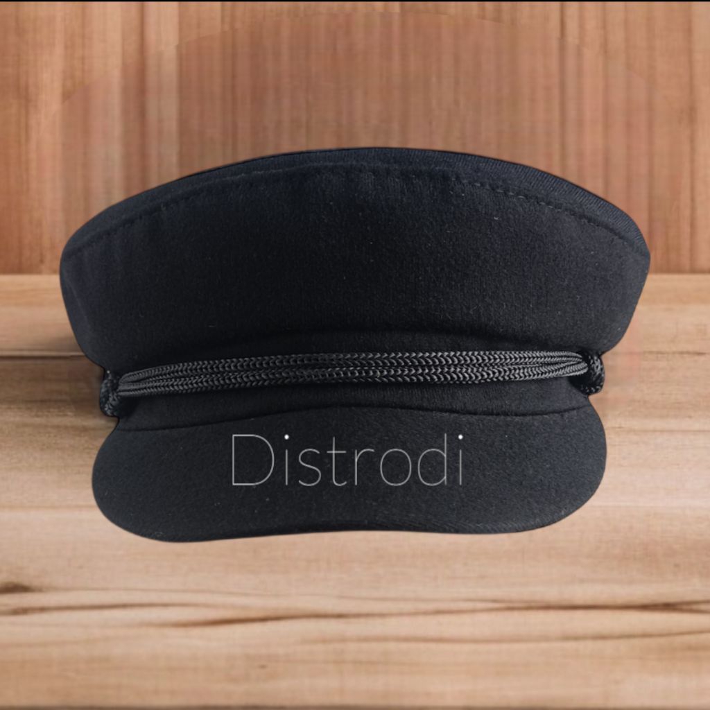 Topi Korea Pria Dewasa Warna Hitam Polos Topi Sailor Hat Topi Pria Terbaru- Sailorman Army- Topi Pel