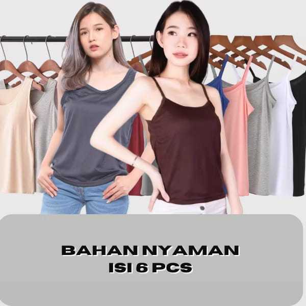 Tank Top Wanita Jumbo Tali Kecil Besar Dewasa Singlet Hygt Adem Kaos Dalam Lembut Ld 130