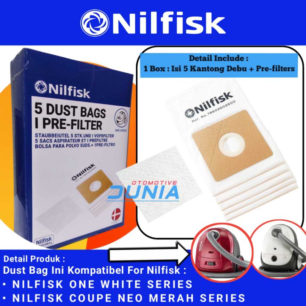 Nilfisk Dust Bag Vacum Cleaner Nilfisk Coupe Neo & Nilfisk One ORI