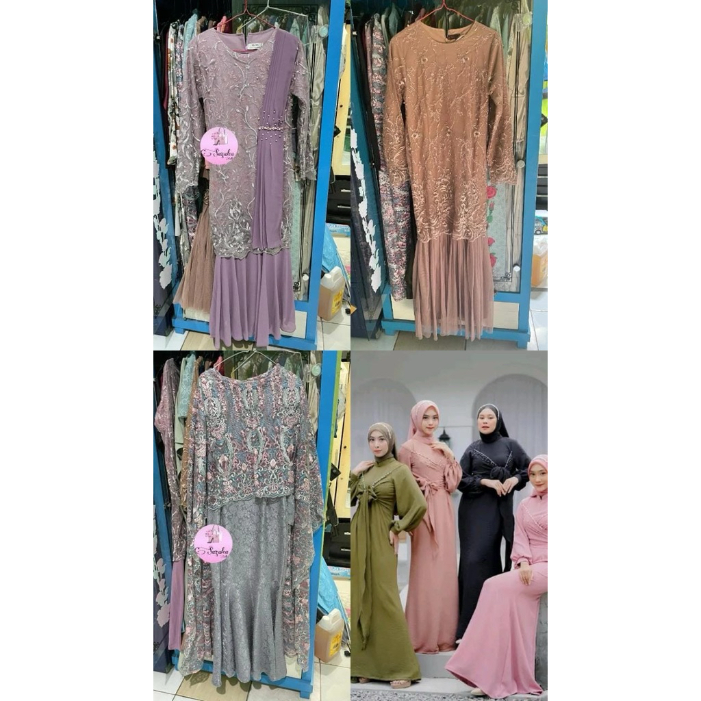 Dress kondangan brukat satin mermaid duyung