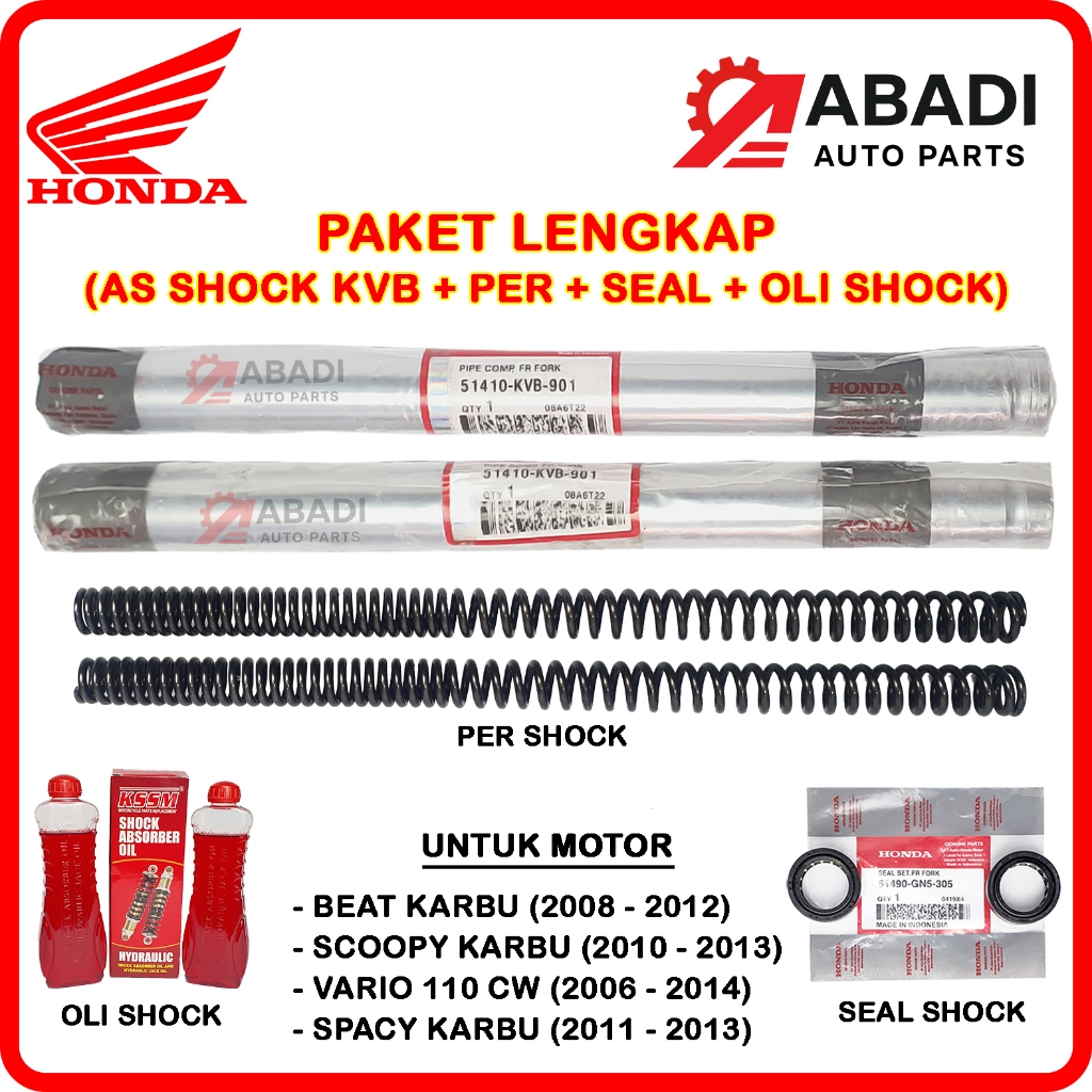 As Shock Depan Beat Karbu (KVB/KVY), Vario Karbu, Scoopy Karbu, Spacy Karbu, Vario Techno, Vario 110