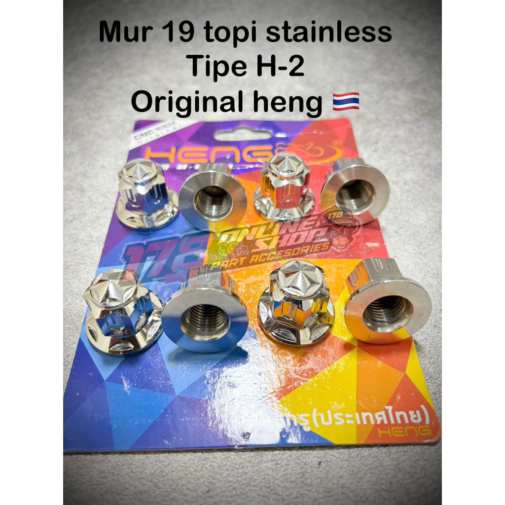 mur 19 topi stainless original heng tipe h-2