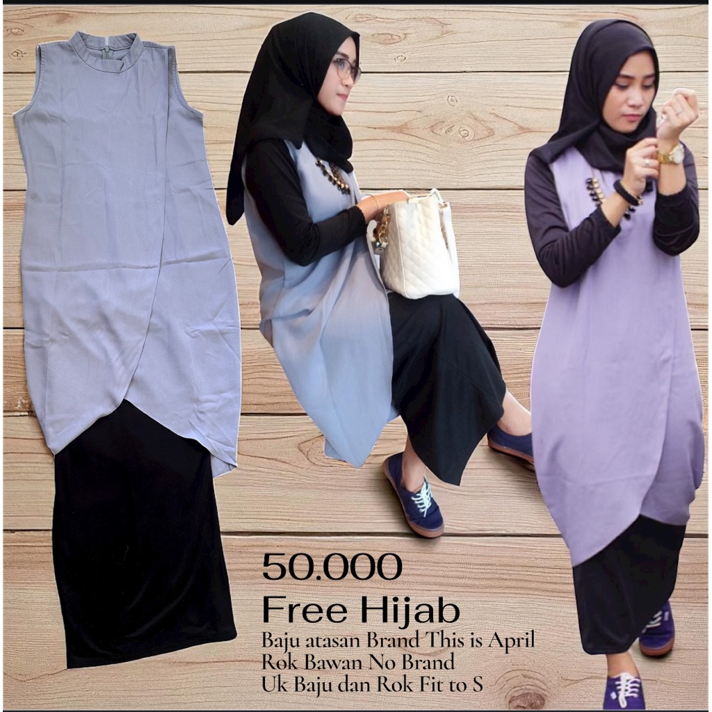 Tunik set rok span preloved