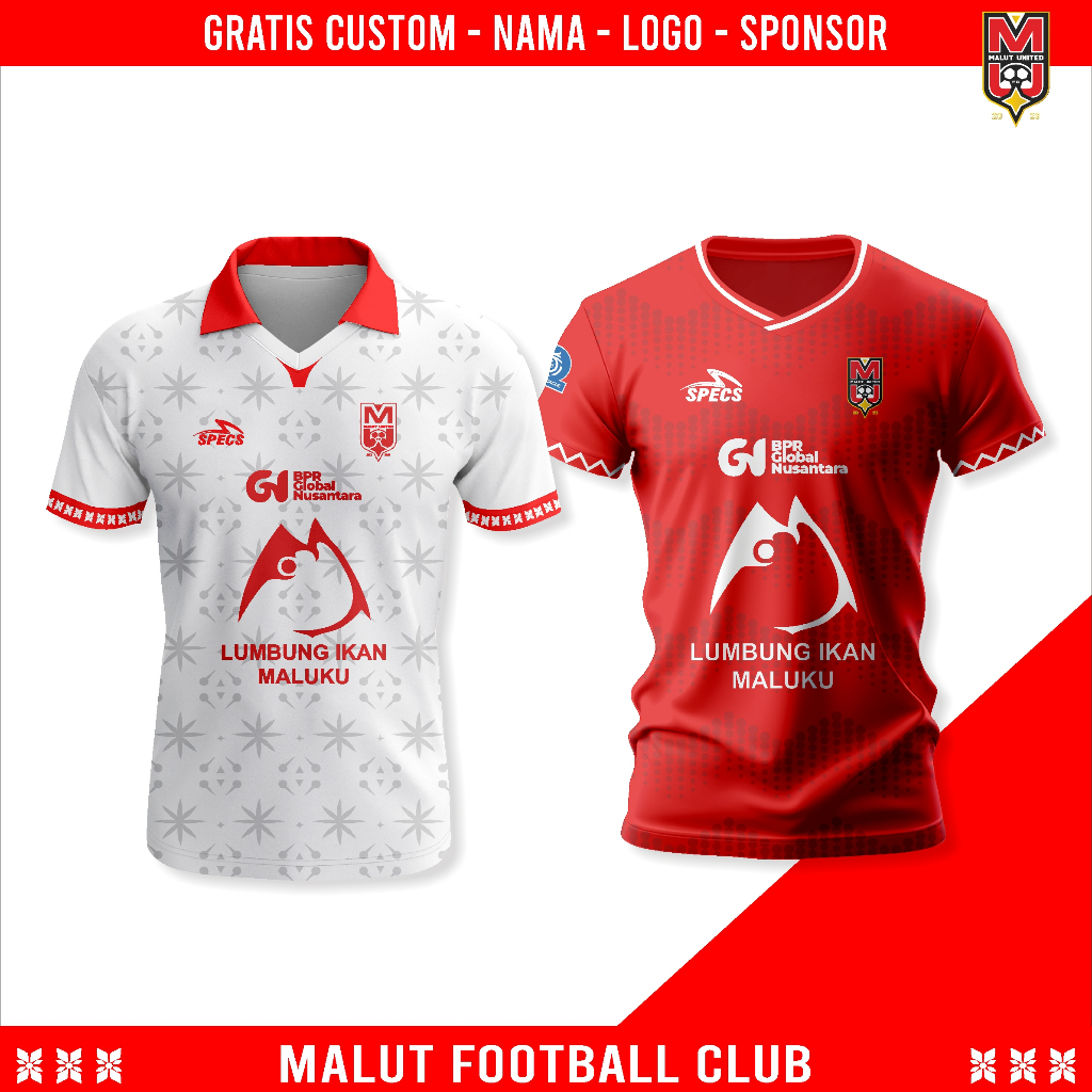 Malut United Jersey Malut United Fc 2025-2026 Desain Terbaru Home Away Jersey Malut Player Isue Terb