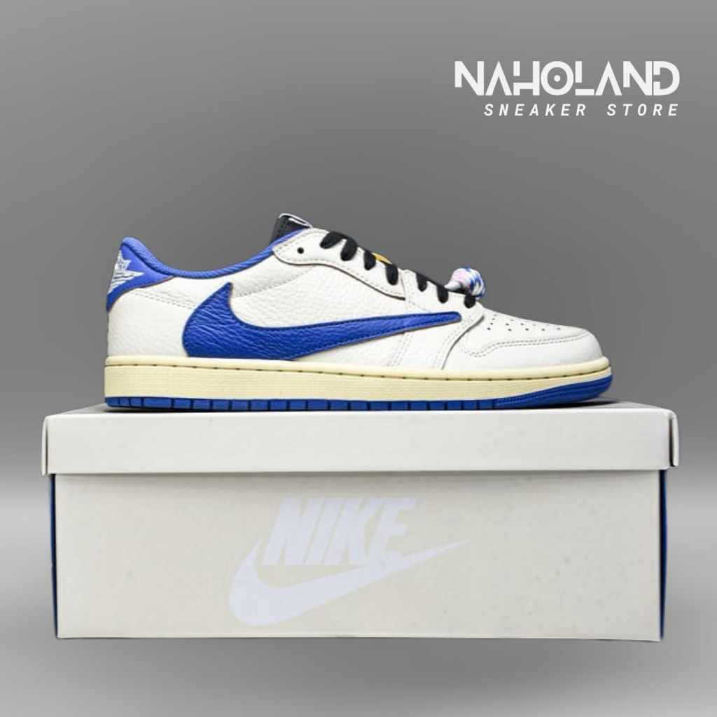 Jordan 1 Retro Low OG SP Fragment x Travis Scott Sail Military Blue DM7866-104 (Size 36-47.5)