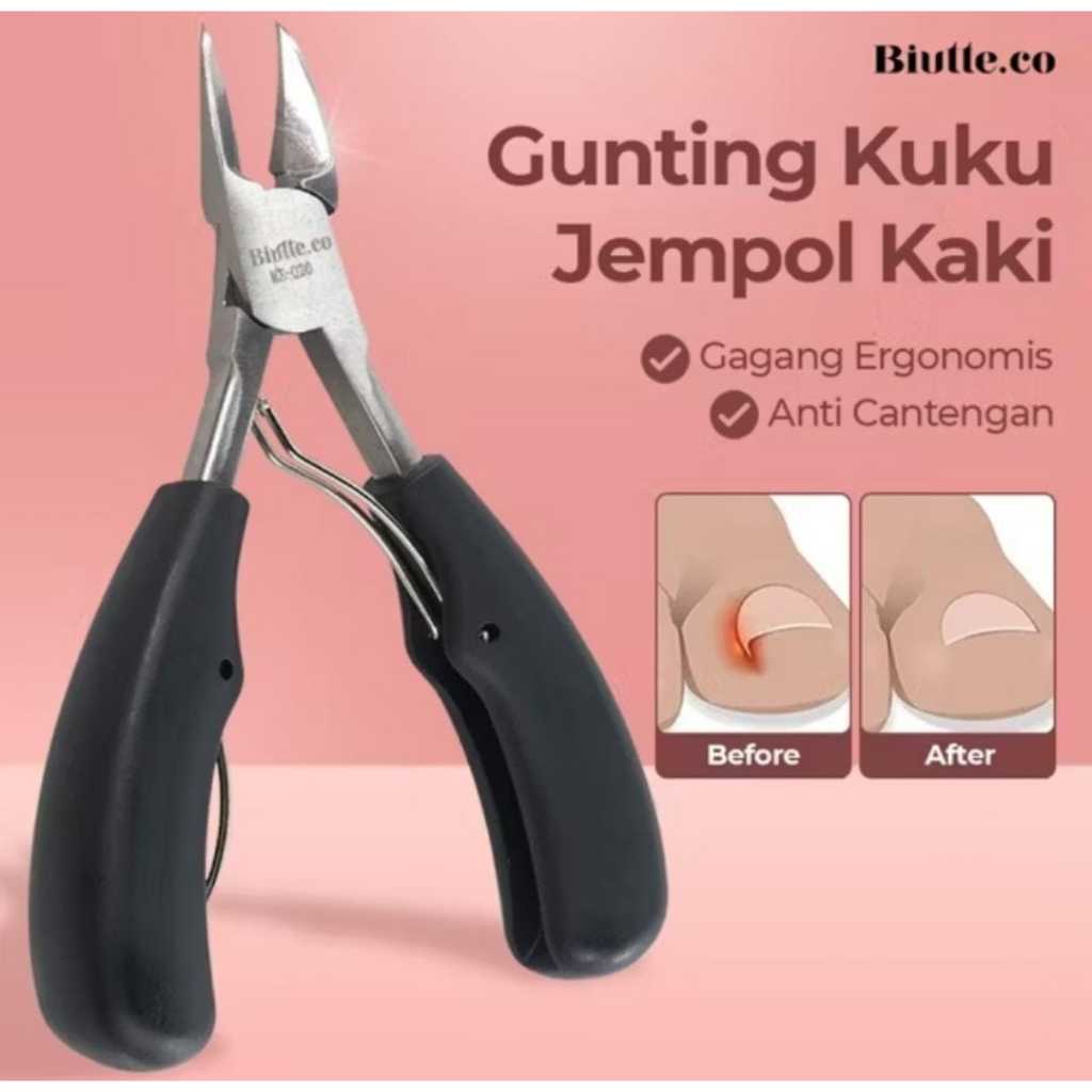 Gunting Kuku Jempol Kaki Anti Cantengan Nail Clipper Stainless