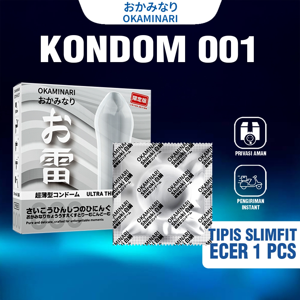 Kondom Okaminari 001 OKM Impor Super Tipis Original Slim Fit - Privasi Terjaga