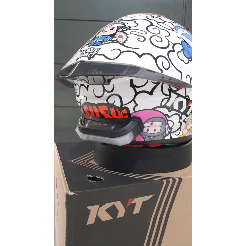 HELM OPEN FACE KYT TTR JET SUSHI TIME SIZE L + INTERCOM BLUETOOTH GEARELEC. SECOND SUPER LIKE NEW. H