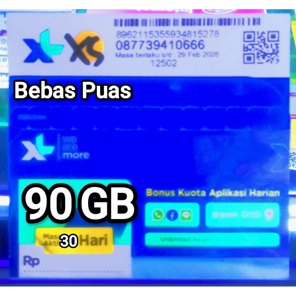 kartu perdana XL bebas Puas 90gb