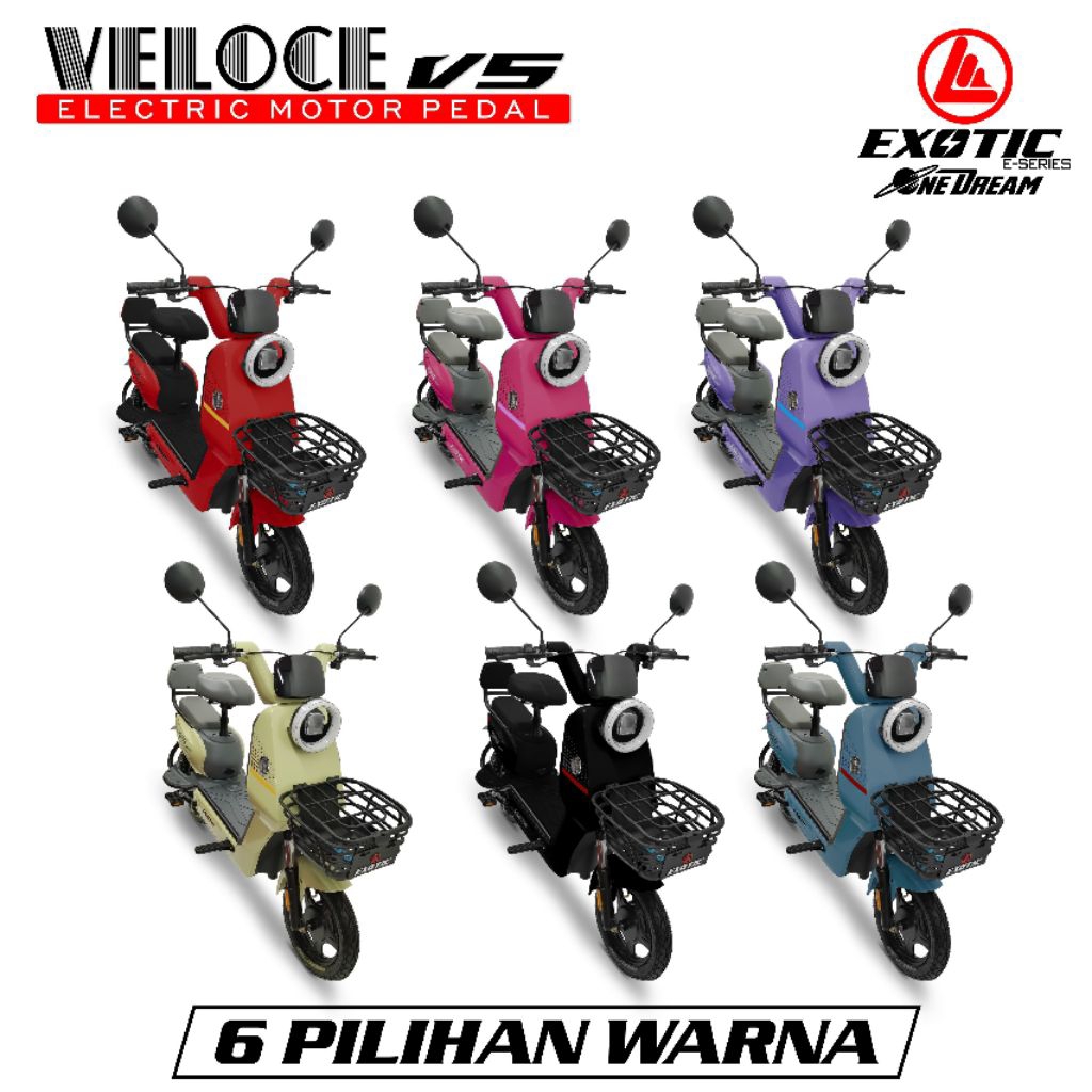 Sepeda Listrik Exotic Veloce v5 Garansi Resmi Terbaru 2025