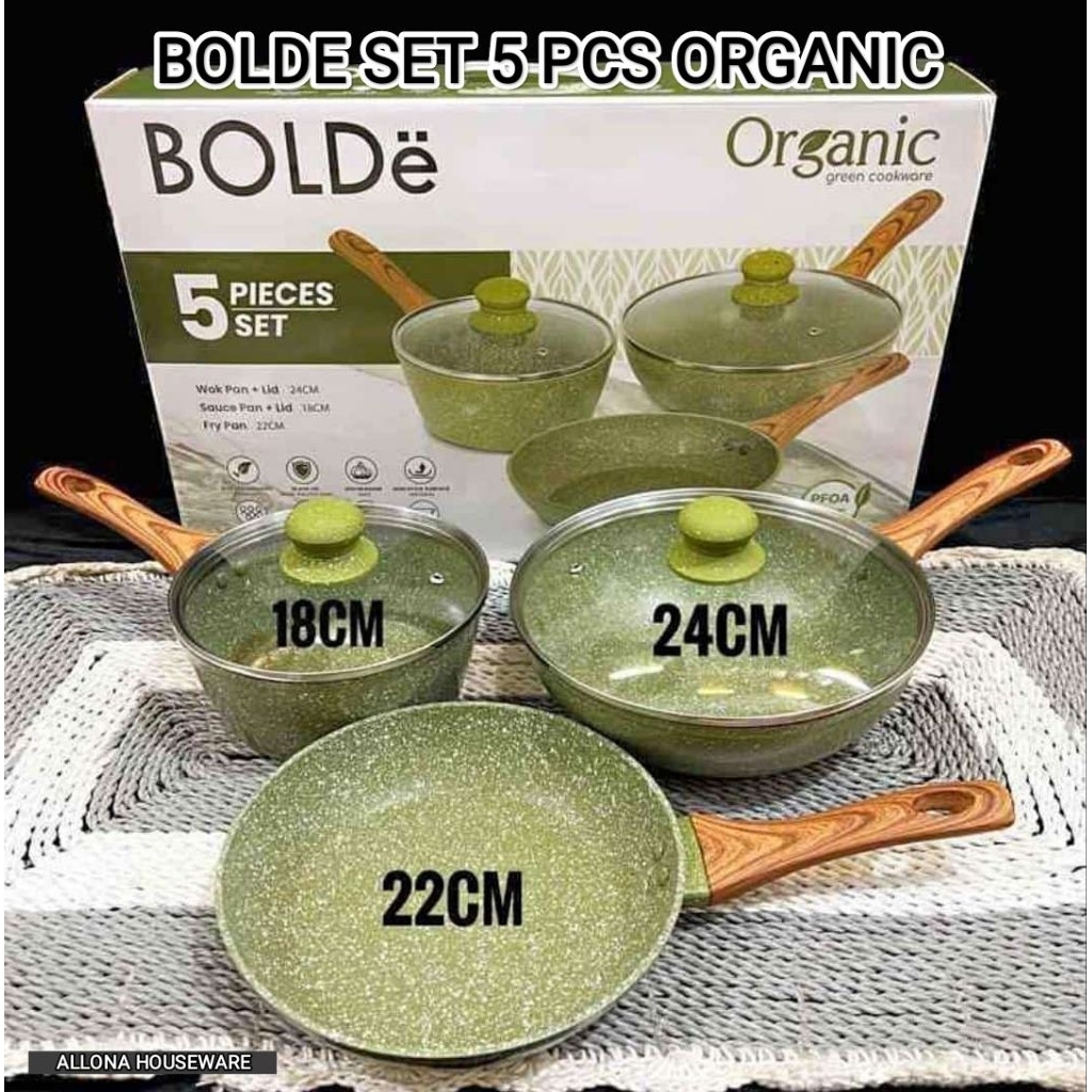 BOLDE SET 5 PCS ORGANIC GREEN