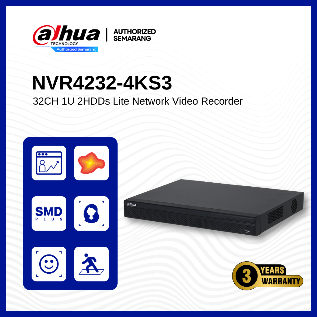 DAHUA NVR4232-4KS3 32 Channel 2 Slot HDD NVR IP Camera CCTV 32ch AI