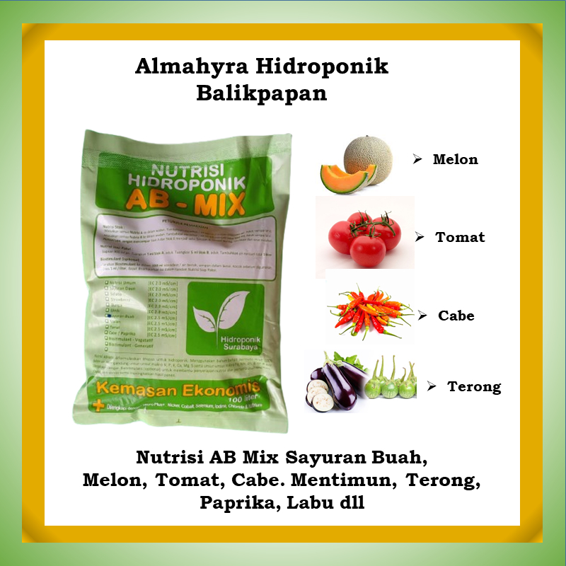 Nutrisi Surabaya 0,5 Liter Sayuran Buah, Melon, Tomat, Cabe, Paprika, dll Nutrisi Hidroponik AB Mix