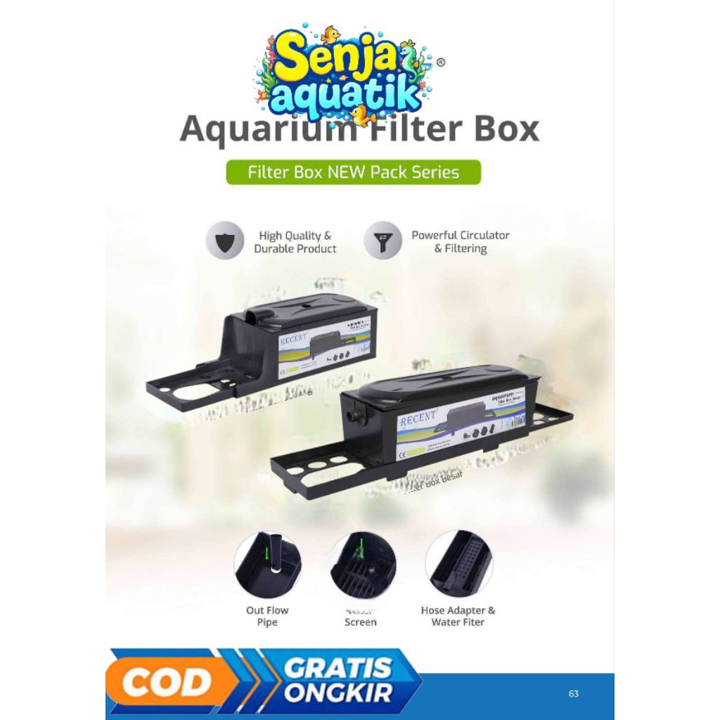 Box Filter kosong Kecil aquarium ikan hias cupang chana maru ys red barito pulcra auranti