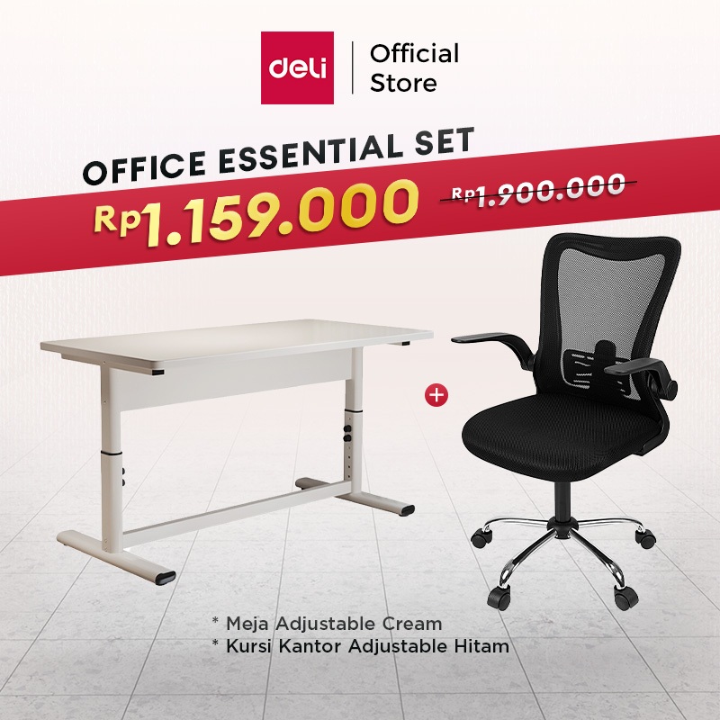 Deli Furniture Office Essentials Set / Paket Meja dan Kursi Kantor
