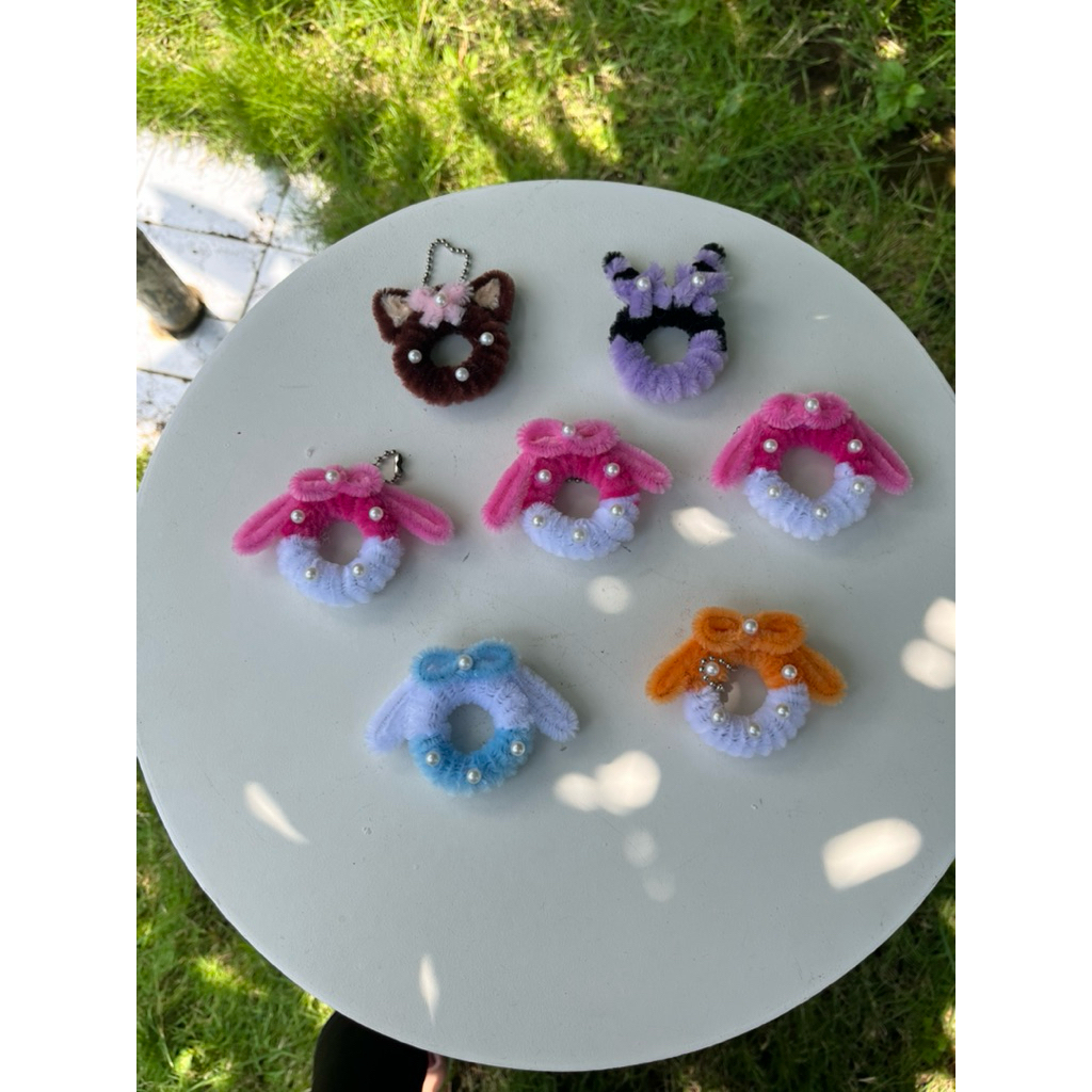 Keychan lucu/Keychan karakter/keychan handmade/keychan kawat bulu