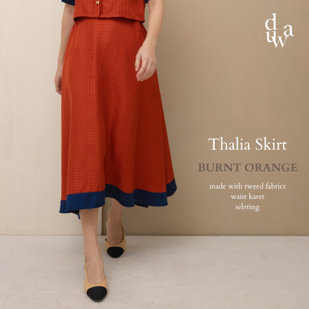 Duwa Thalia Skirt Tweed Skirt A-line Korean Tweed Skirt Woman Rok Payung Tweed Wanita