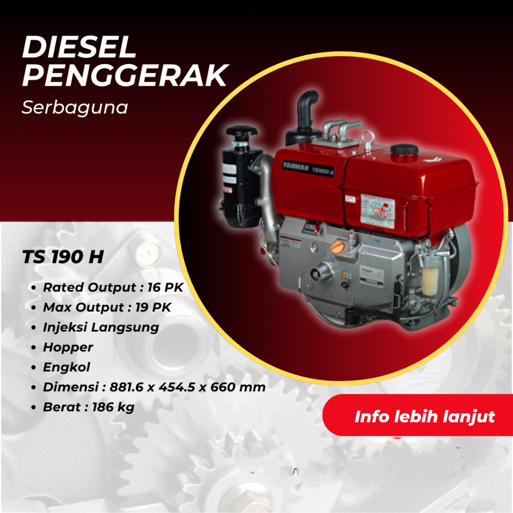 Mesin Penggerak Yanmar TS 190 H Diesel Engine 19 HP - YANMAR