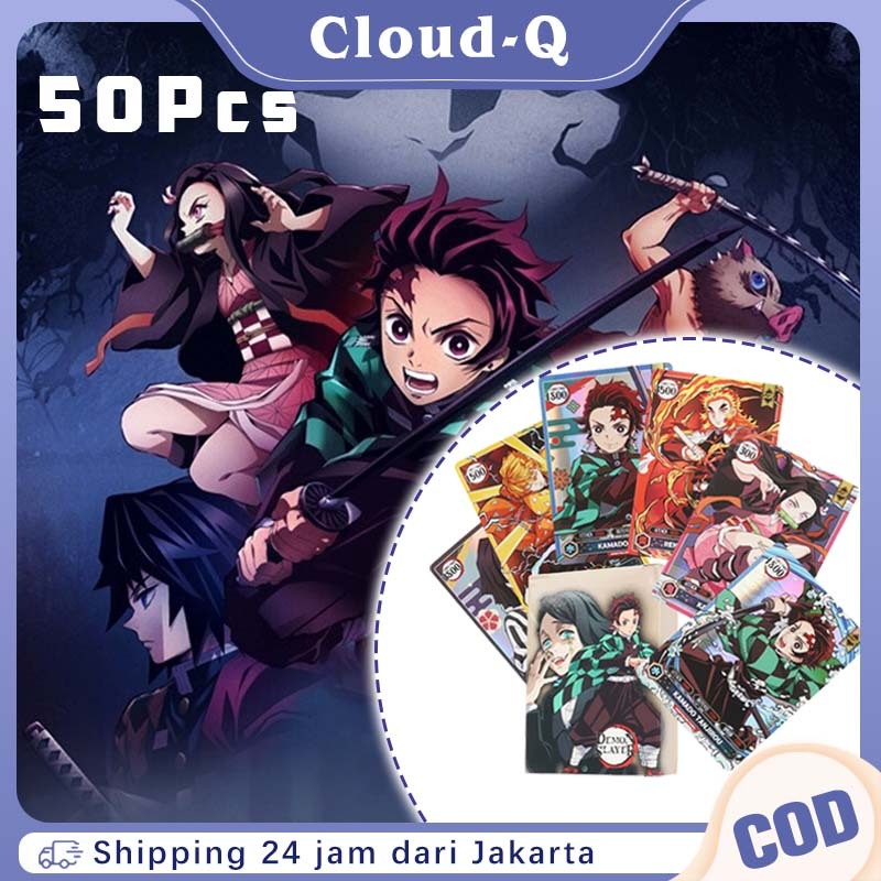 50Pcs Kartu Anime Demon Slayer / Kartu Kimetsu No Yaiba / Trading Card Demon Slayer