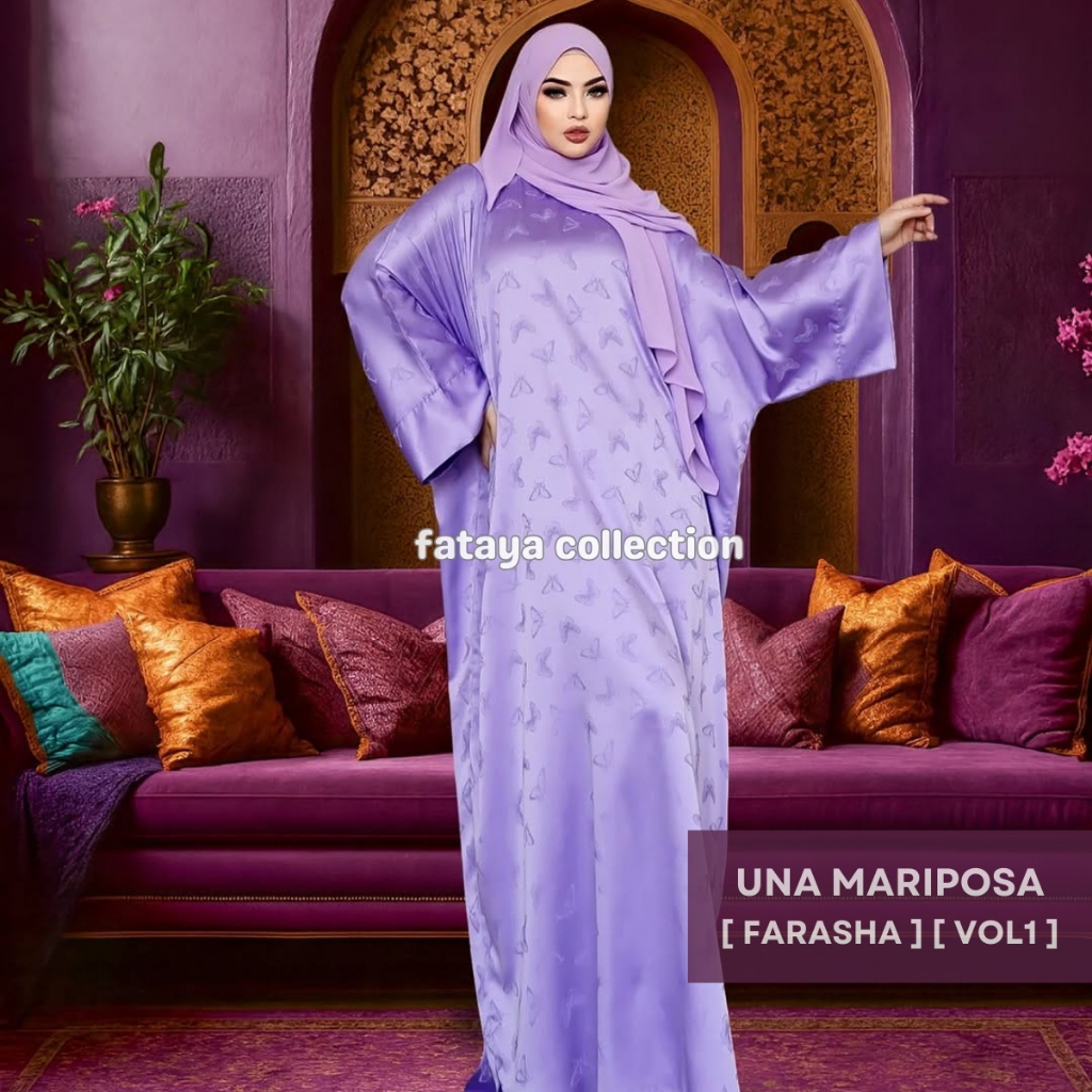Fataya Collection UNA MARIPOSA Abaya Farasha - Kain Silk