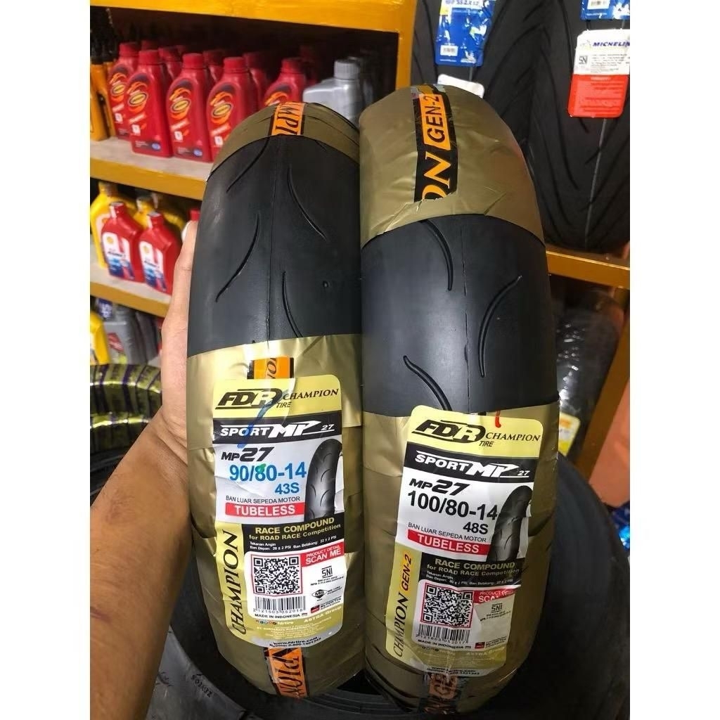 BAN TUBELESS FDR SPORT MP27 90/80-14 RING 14 n 100/80-14 mp27
