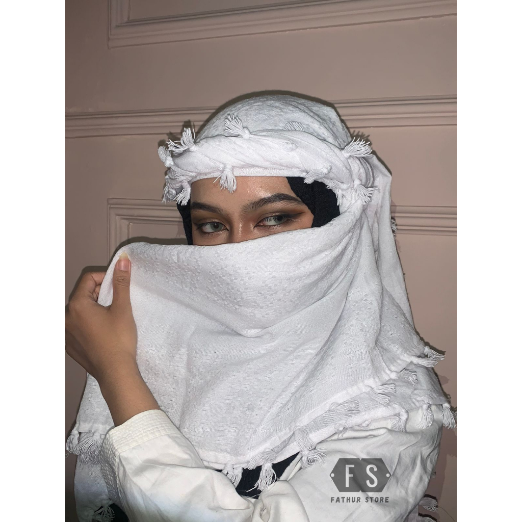 Sorban hijab Wanita Putih Polos / Sorban Santri / Sorban Tactical / Sorban Hijab Style Turki Premium